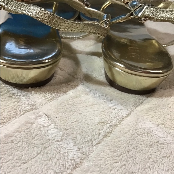 gold sandals for ladies bejeweled size 7M - Picture 5 of 6